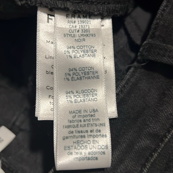 FRAME L'Homme Skinny Fit Jeans in Noir Size 28 - Picture 8 of 8